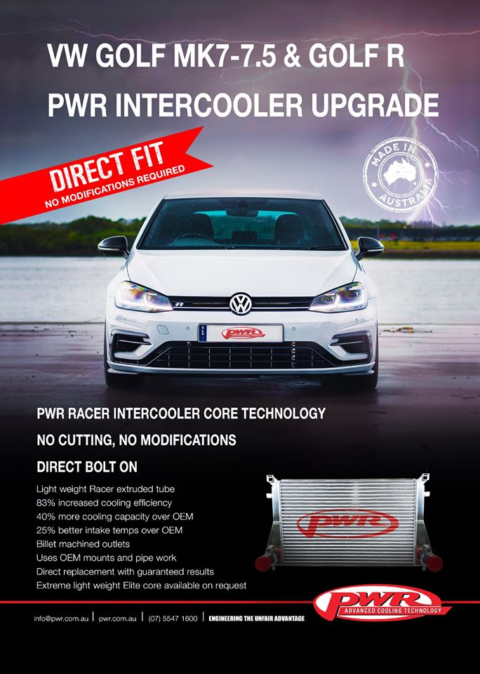 VW Golf MK7 MK7.5 Golf R Intercooler upgrade PWR VW Golf MK7 MK7.5 Golf R Intercooler upgrade PWR